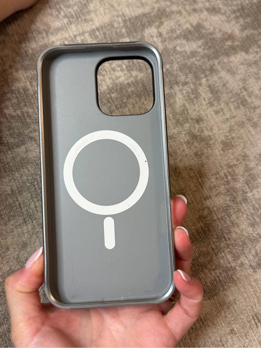 Casetify Gray Phone Case with White MagRing Graphic